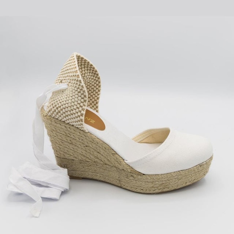 Fashion SPANISH Bridal | Casa Hernanz Valenciana Anckle Tie Platform Wedge Espadrilles | Spanish Shop Online