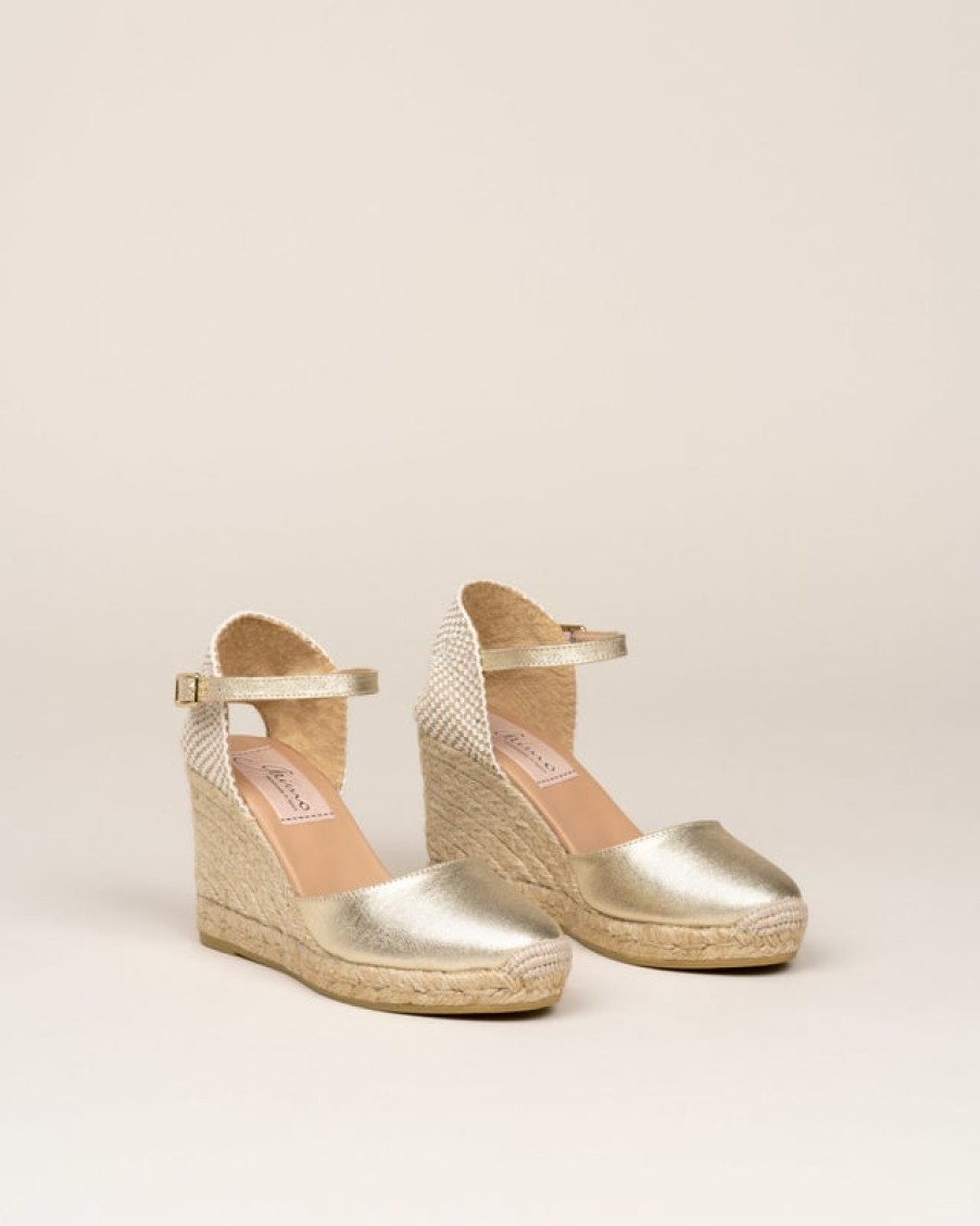 Fashion SPANISH Bridal | Gaimo Global Leather Wedge Espadrilles | Spanish Shop Online