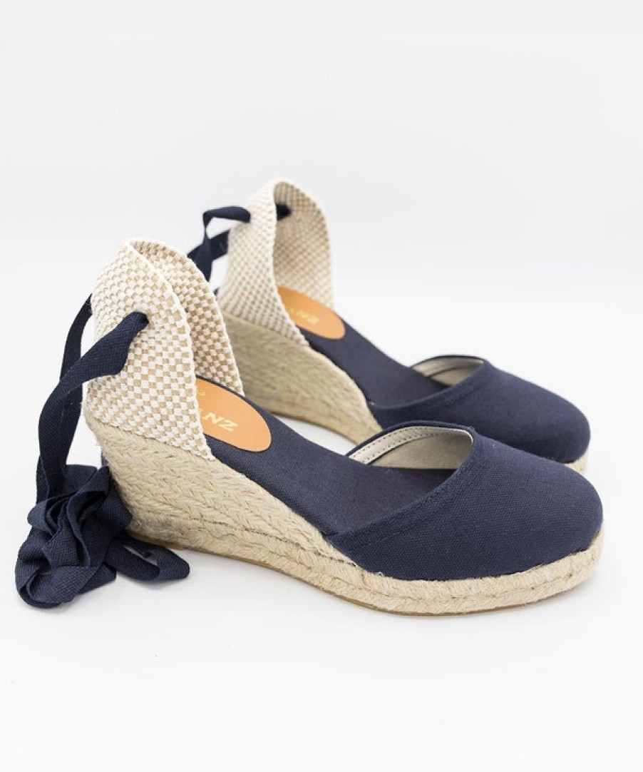 Fashion SPANISH Espadrilles | Casa Hernanz Valenciana Anckle Tie Mid Wedge Espadrilles | Spanish Shop Online