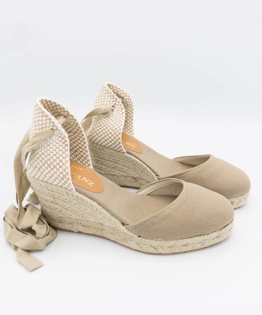 Fashion SPANISH Espadrilles | Casa Hernanz Valenciana Anckle Tie Mid Wedge Espadrilles | Spanish Shop Online