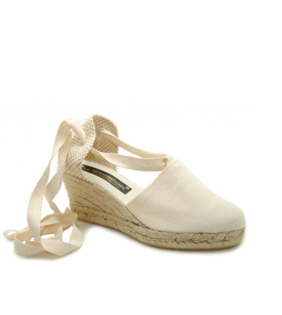 Fashion SPANISH Wedges | Valenciana 5C Cotton Cream Espadrilles | Spanishoponline.Com