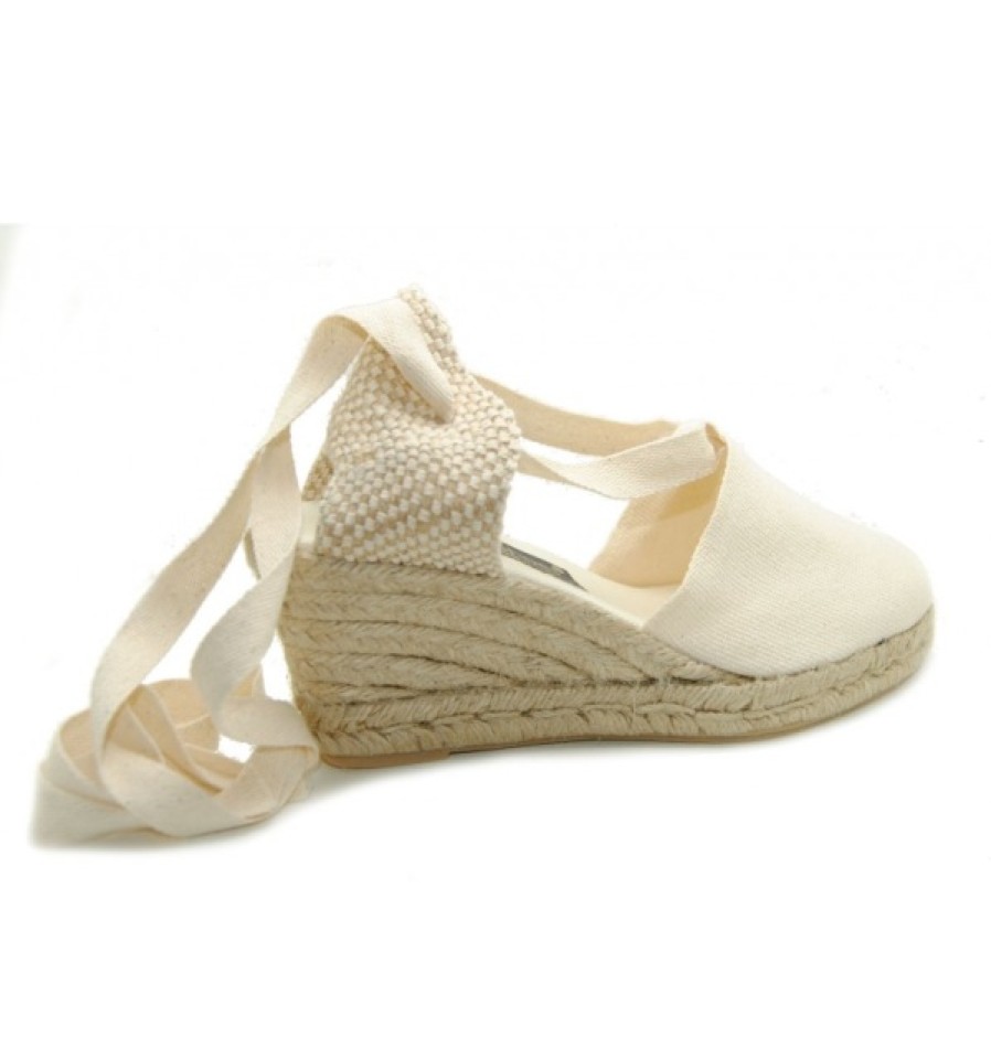 Fashion SPANISH Wedges | Valenciana 5C Cotton Cream Espadrilles | Spanishoponline.Com