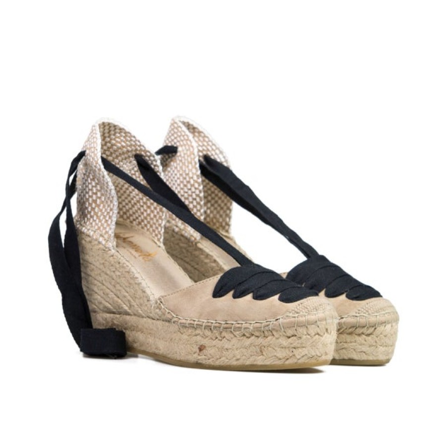 Fashion SPANISH Lace Ups | Vidorreta 12985 Lace-Up Wedge Espadrilles