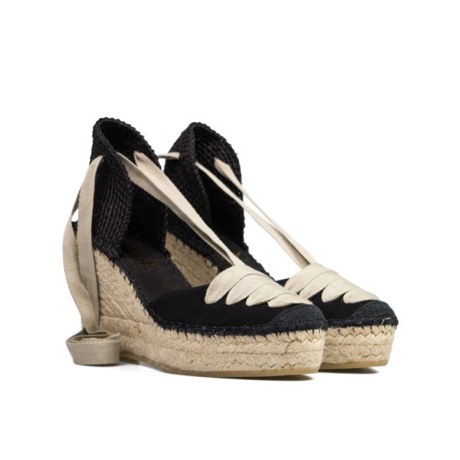 Fashion SPANISH Lace Ups | Vidorreta 12985 Lace-Up Wedge Espadrilles