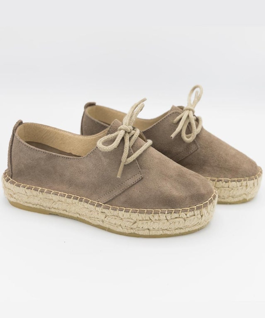 Fashion SPANISH Espadrilles | Casa Hernanz Suede Lace-Up Flatform Espadrilles | Spanish Shop Online