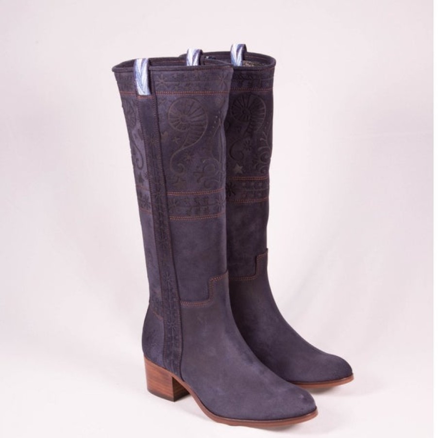 Fashion SPANISH Boots | Dakota Boots Valverde Del Camino Suede Etched | Spanishoponline.Com