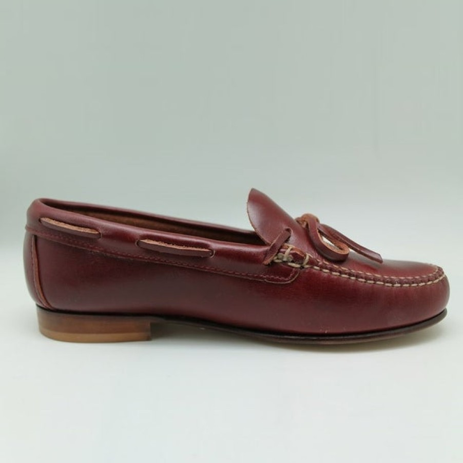 Fashion SPANISH Flat Shoes | Castellano 1920 Leather Burgundy Loafers | Spanish Shop Online