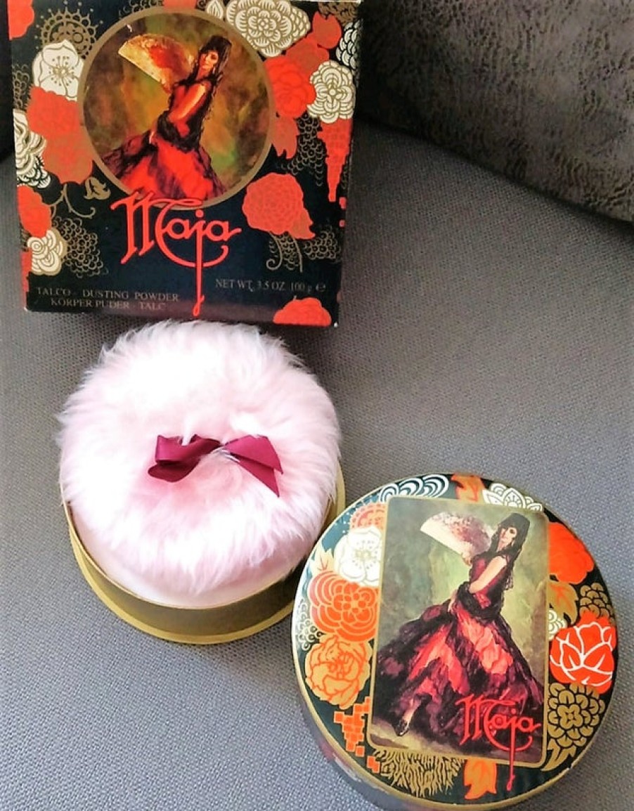 Beauty SPANISH | Vintage Maja Dusting Powder Box & Puff By Myrurgia | Spanish Shop Online