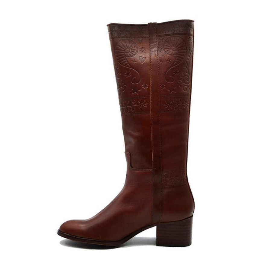 Fashion SPANISH Boots | Dakota Boots Etched Leather | Spanish Shop Online