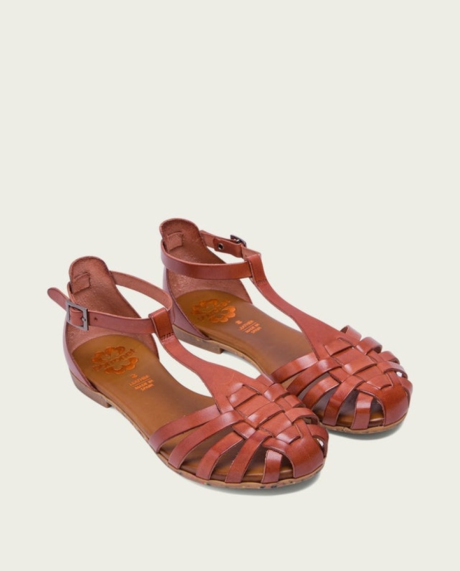 Fashion SPANISH Sandals | Astrid Woven Leather Sandals | Spanish Shop Online Tan