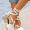 Fashion SPANISH Espadrilles | Lobo Mid Wedge Cotton Laces Espadrilles | Spanishoponline.Com