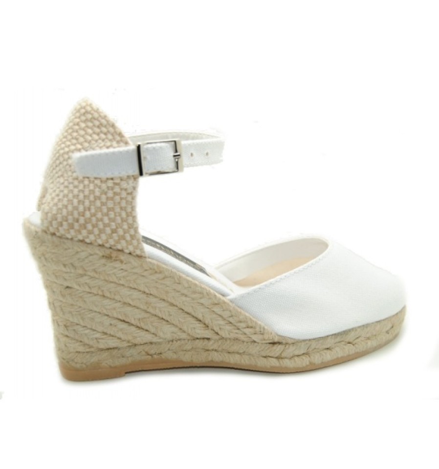 Fashion SPANISH Wedges | Anckle Bracelet White Wedge Espadrilles | Spanishoponline.Com