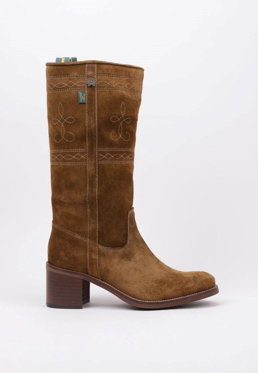 Fashion SPANISH Boots | Dakota Boots C5 Campero Embroidered Suede Boots | Spanish Shop Online