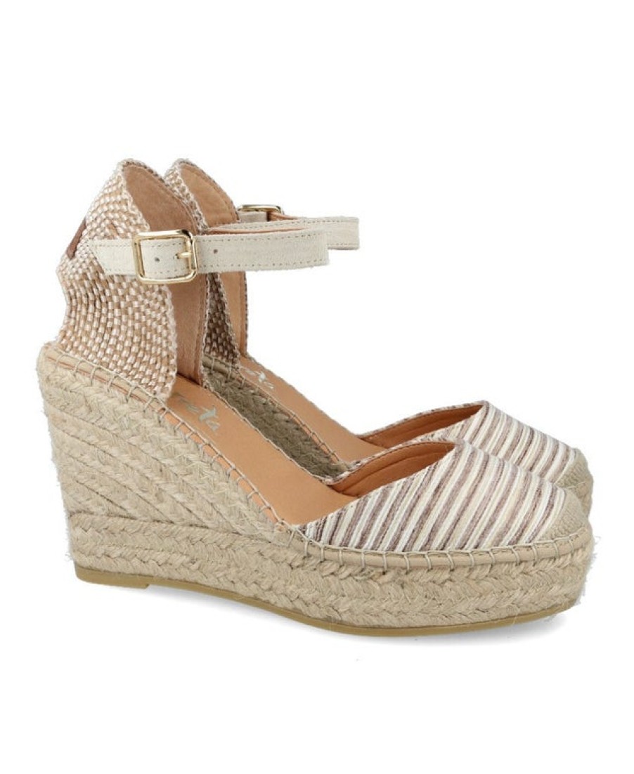 Fashion SPANISH Sandals | Vidorreta 11600 Stripes Wedge Espadrilles | Spanish Shop Online