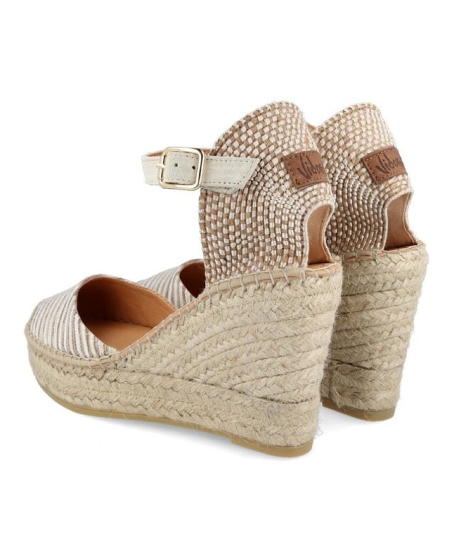 Fashion SPANISH Sandals | Vidorreta 11600 Stripes Wedge Espadrilles | Spanish Shop Online