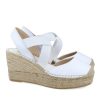 Fashion SPANISH Sandals | Vidorreta 13600 White Leather Wedge Espadrilles | Spanish Shop Online