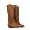 Fashion SPANISH Boots | Dakota Embroidered Leather Suede Cowboy Boots | Www.Spanishoponline.Com