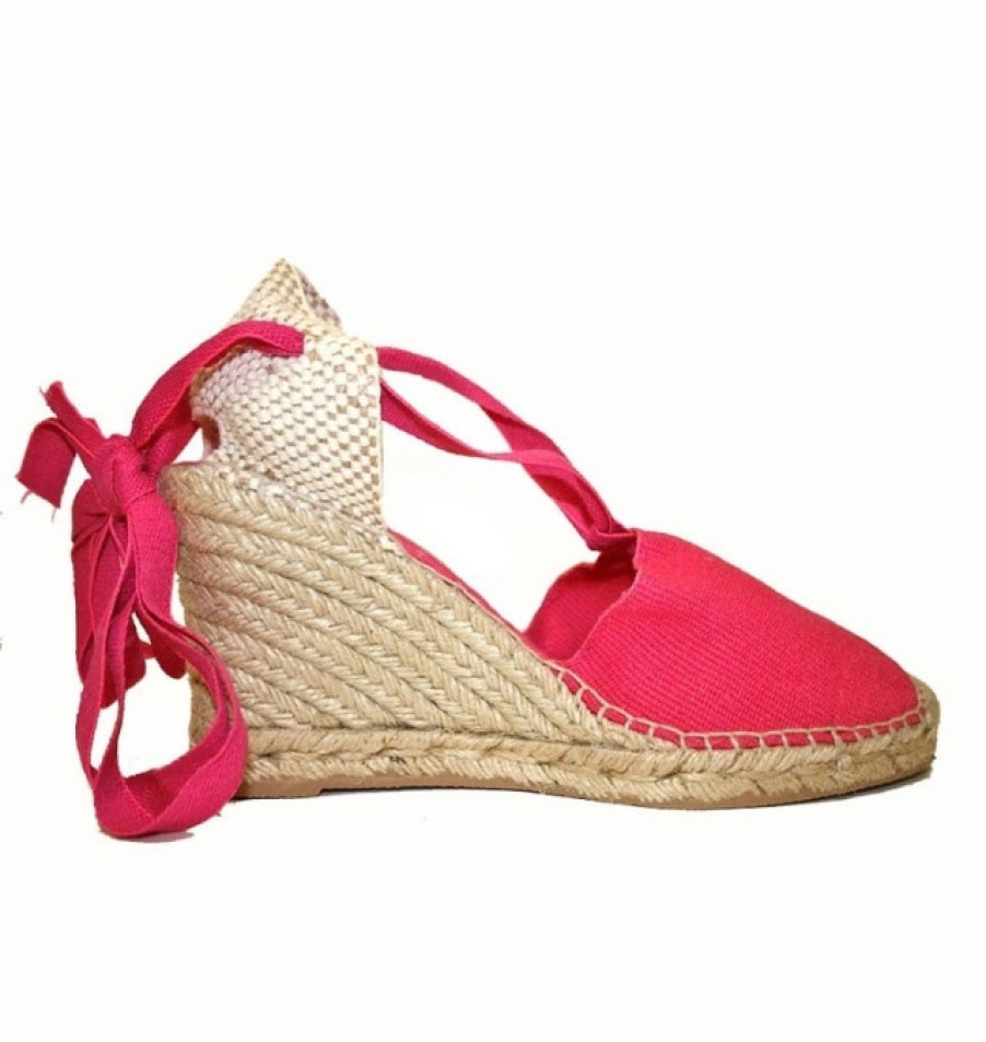 Fashion SPANISH Espadrilles | Lobo High Wedge Cotton Laces Espadrilles | Spanishoponline.Com