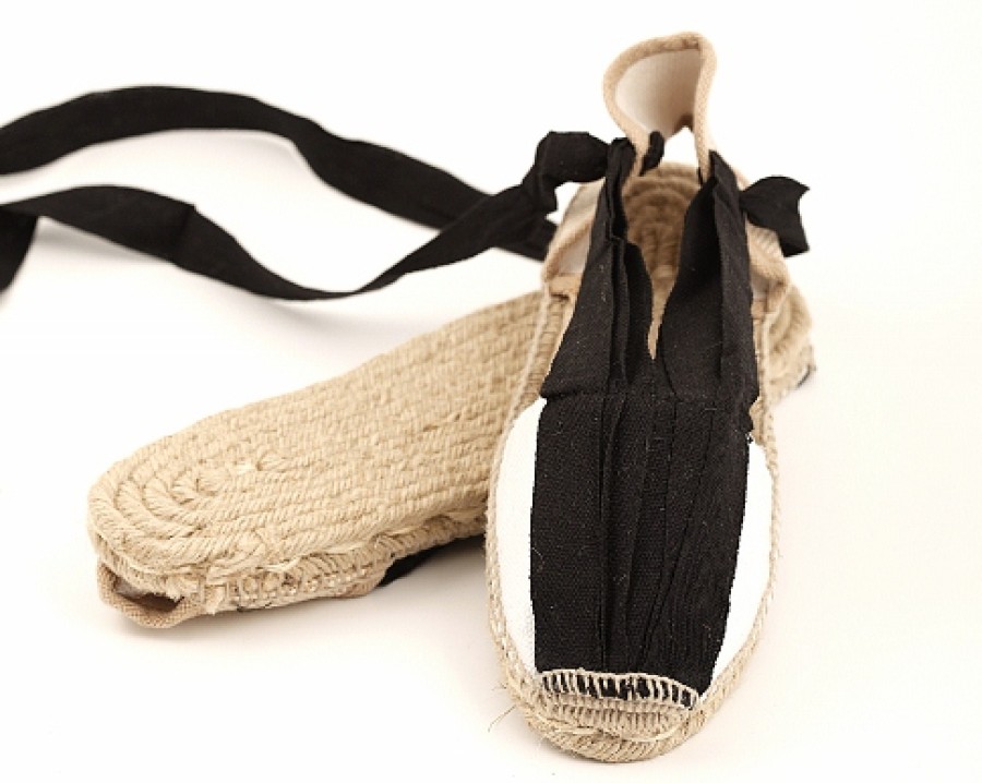 Fashion SPANISH Espadrilles | Traditional Aragonesa Lace-Up Espadrilles Black | Spanishoponline.Com